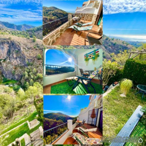 Apartamentos Axarquia , Frigiliana, terraza privada con vistas a la montaña rio y al mar, Frigiliana